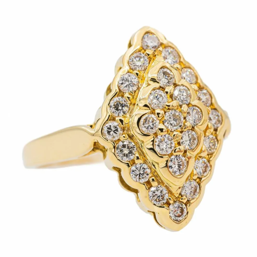 Bague Marquise Or jaune Diamant