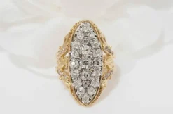 Bague marquise Or jaune Diamants