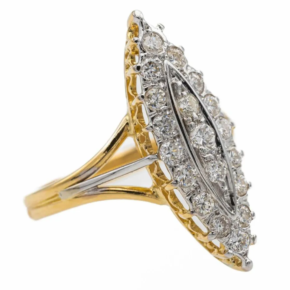 Bague Marquise Or jaune Diamant