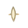 Bague Marquise or jaune et gris, opale et diamants