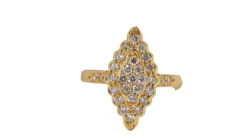 Bague marquise or jaune et diamants