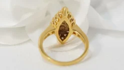 Bague marquise or jaune et diamants