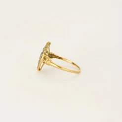 Bague marquise or jaune et blanc diamants