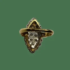 Bague marquise or jaune et diamants