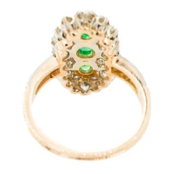 Bague Marquise Or jaune Emeraude