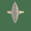 Bague Marquise or jaune pavage Diamants