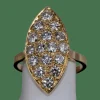 Bague marquise or jaune pavé de diamants