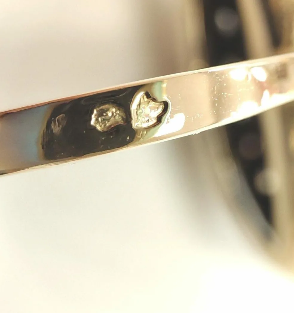 Bague marquise or jaune platine saphir et diamants