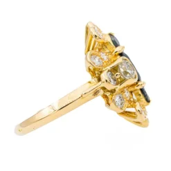 Bague Marquise Or jaune Saphir