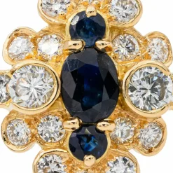 Bague Marquise Or jaune Saphir