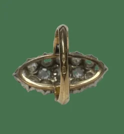 Bague marquise or platine diamants