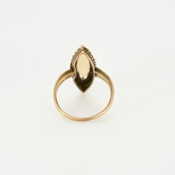 Bague marquise or rose et argent, opale et diamants