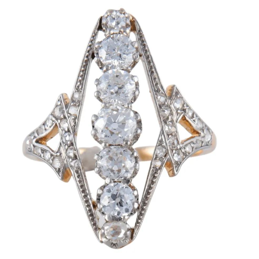 Bague marquise, époque Art Nouveau