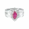 Bague Marquise Rubis Diamants