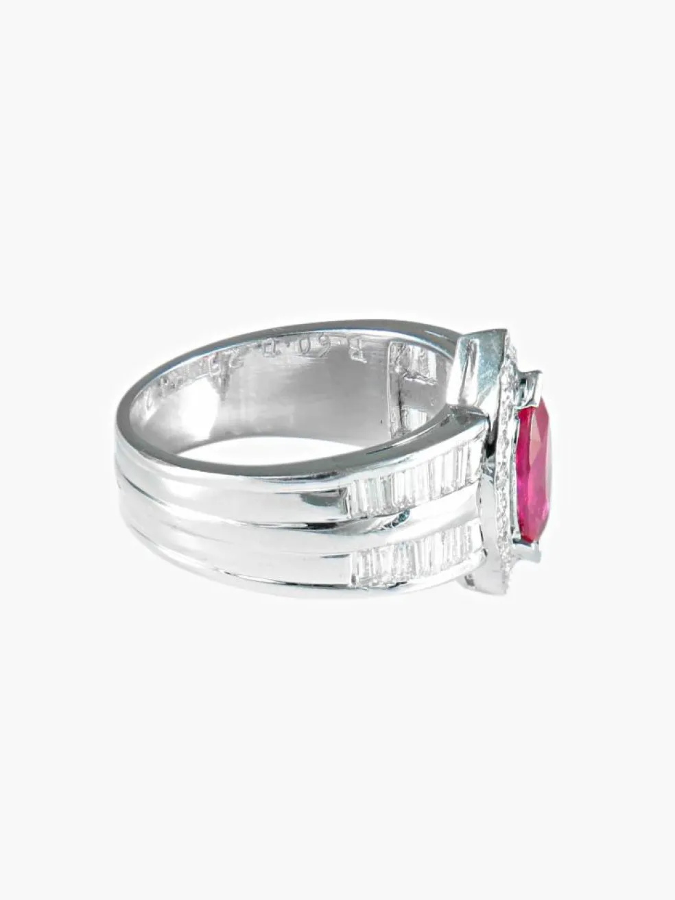 Bague Marquise Rubis Diamants