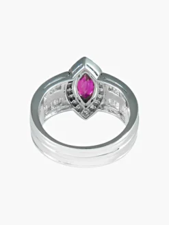 Bague Marquise Rubis Diamants