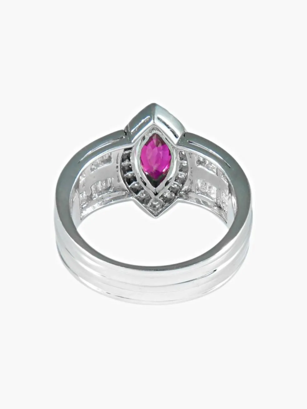 Bague Marquise Rubis Diamants