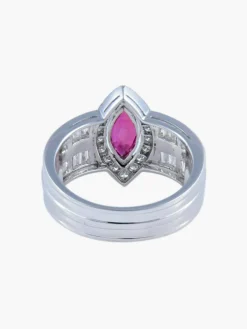 Bague Marquise Rubis Diamants