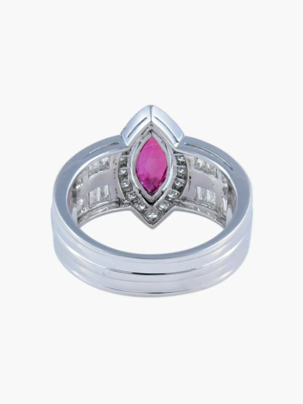 Bague Marquise Rubis Diamants