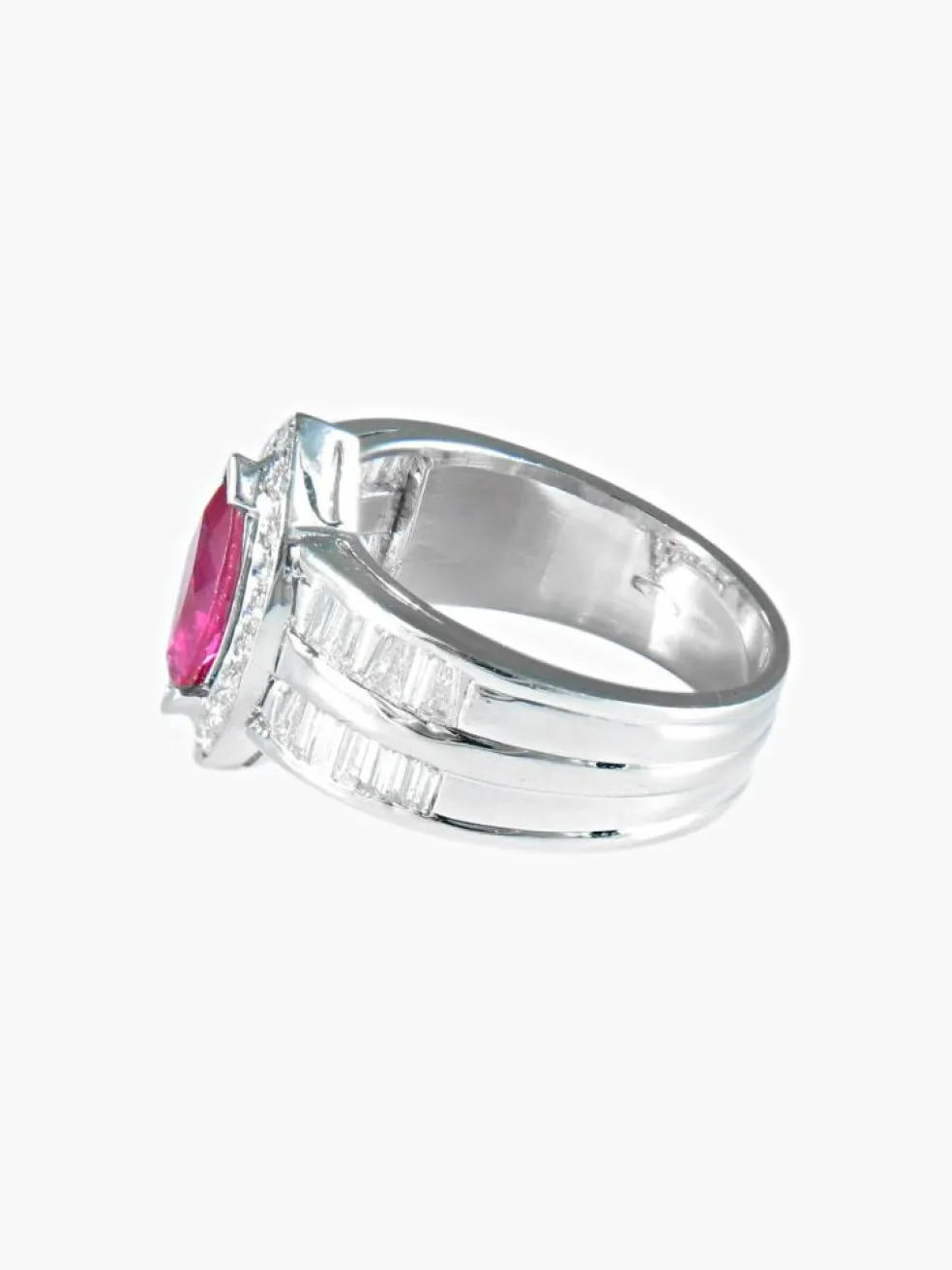 Bague Marquise Rubis Diamants