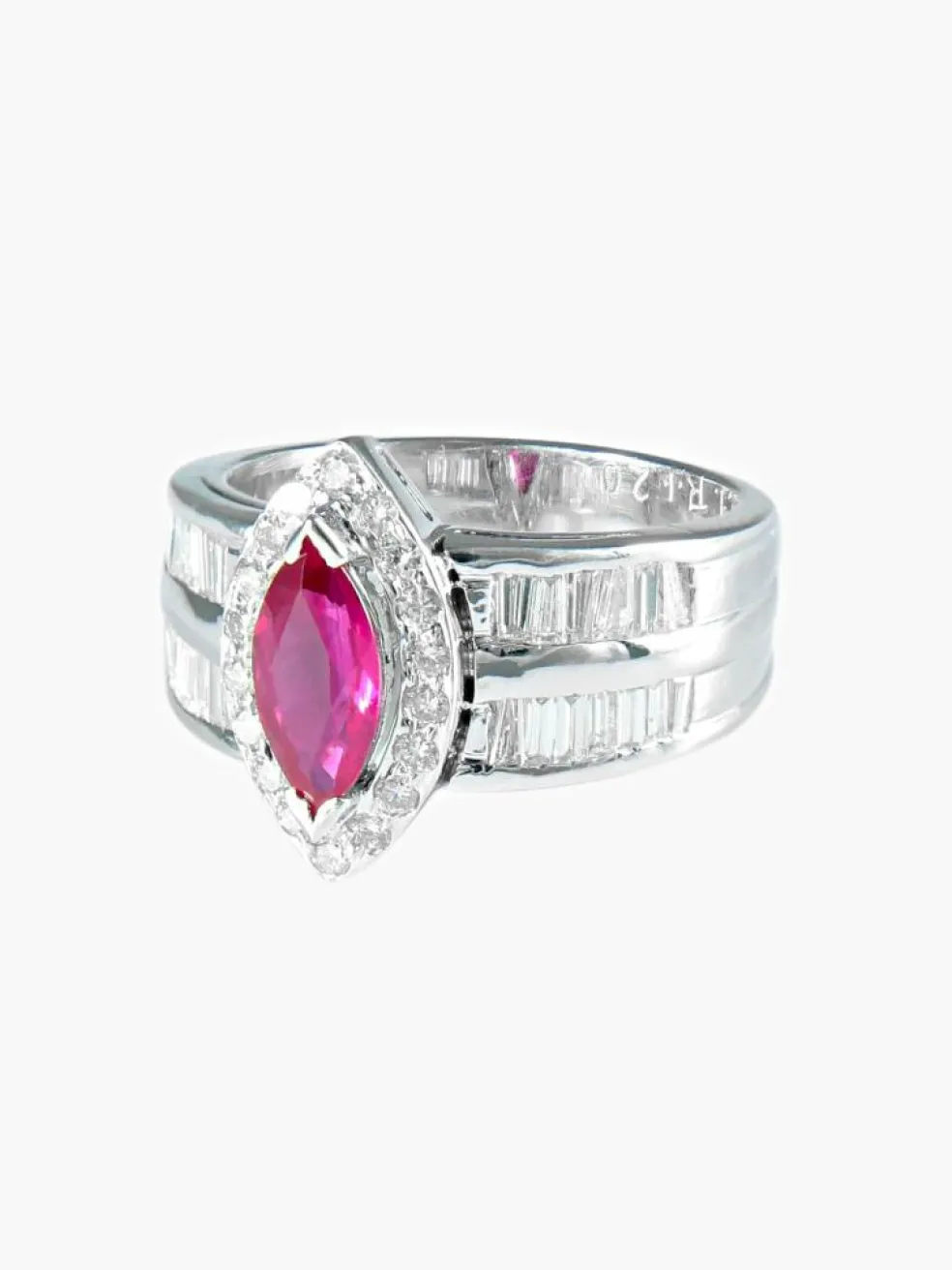 Bague Marquise Rubis Diamants