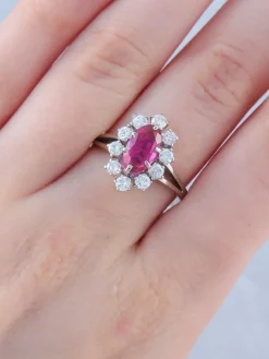 Bague Marquise Rubis synthétique