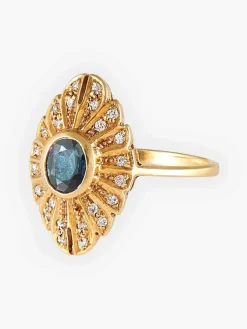 Bague Marquise Saphir et Diamants