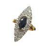 Bague Marquise saphir pavage diamants