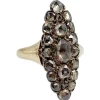 Bague marquise victorienne or jaune et argent, diamants (circa 1880)