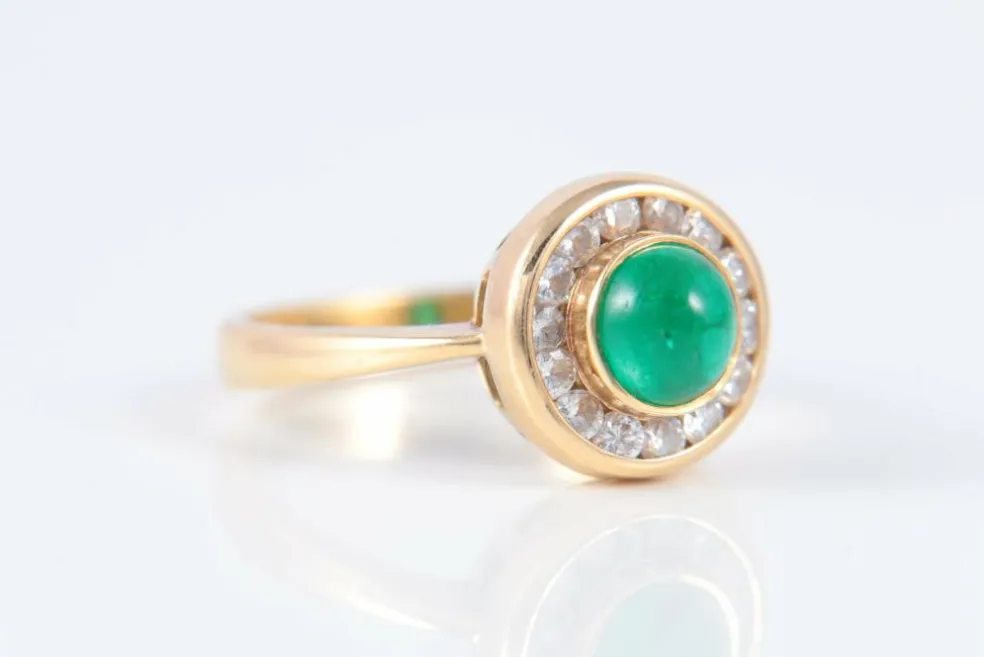 Bague Émeraude Cabochon