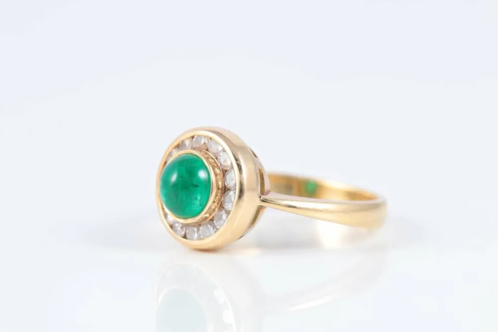 Bague Émeraude Cabochon