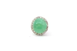Bague émeraude cabochon et diamants