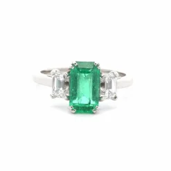 Bague émeraude 1,78ct et diamants