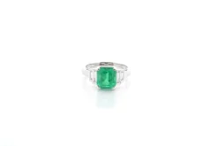 Bague émeraude de Colombie de 2,54cts et diamants