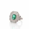 Bague émeraude de 1,70cts et diamants