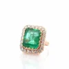 Bague émeraude de 11,99cts et diamants en or