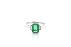 Bague émeraude de 1,40cts et diamants