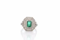 Bague émeraude de 1,70cts et diamants