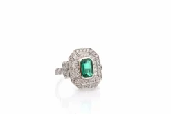 Bague émeraude de 1,70cts et diamants