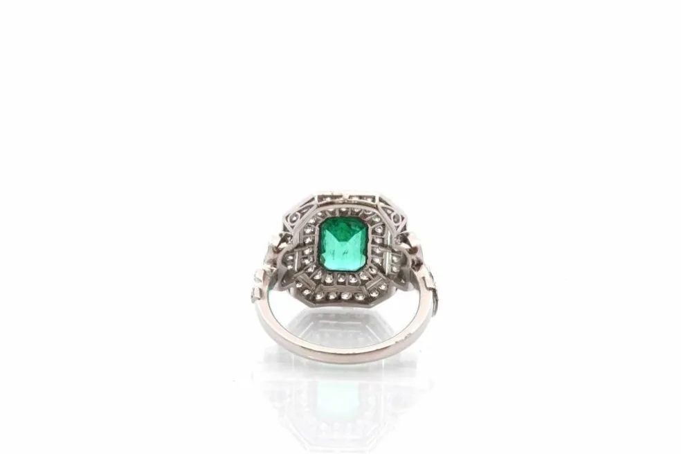 Bague émeraude de 1,70cts et diamants