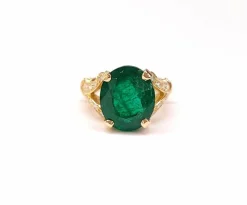 Bague émeraude diamants