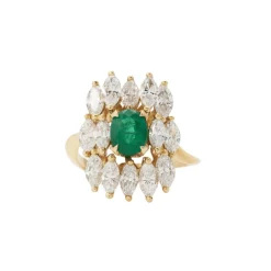 Bague émeraude diamants