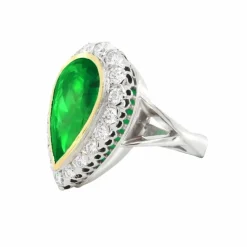 Bague émeraude diamants