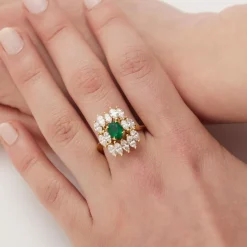 Bague émeraude diamants