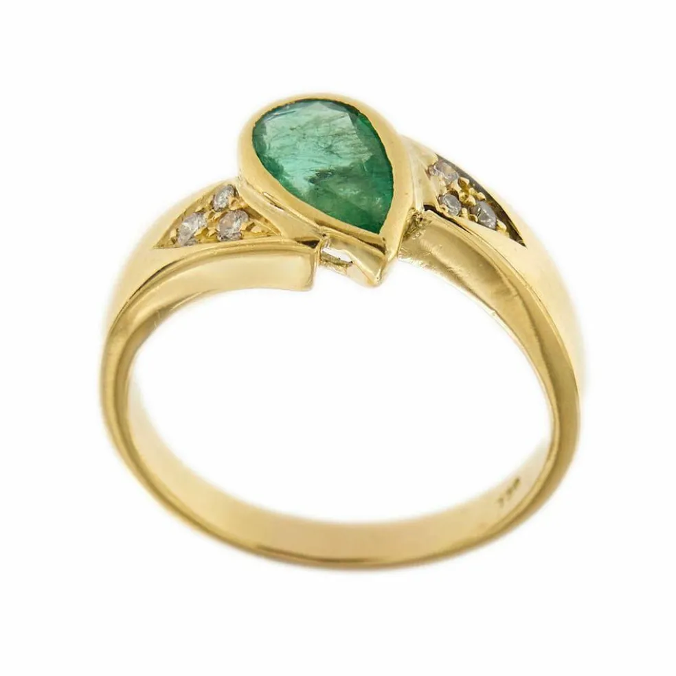 Bague émeraude diamants