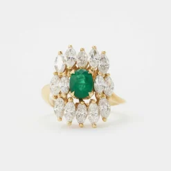 Bague émeraude diamants