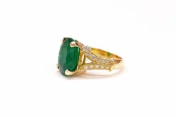 Bague émeraude diamants