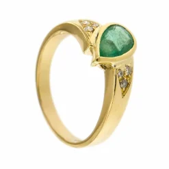 Bague émeraude diamants