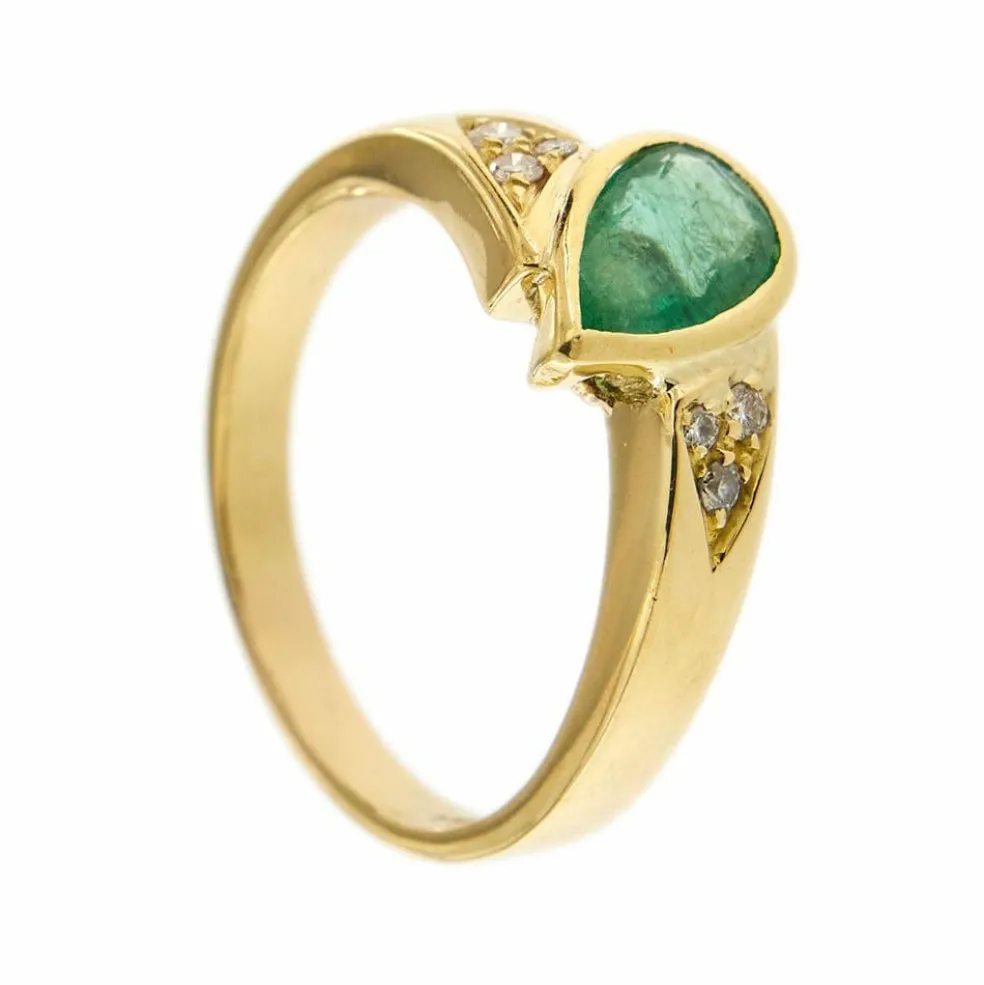Bague émeraude diamants