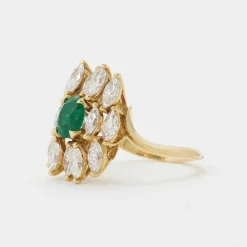 Bague émeraude diamants